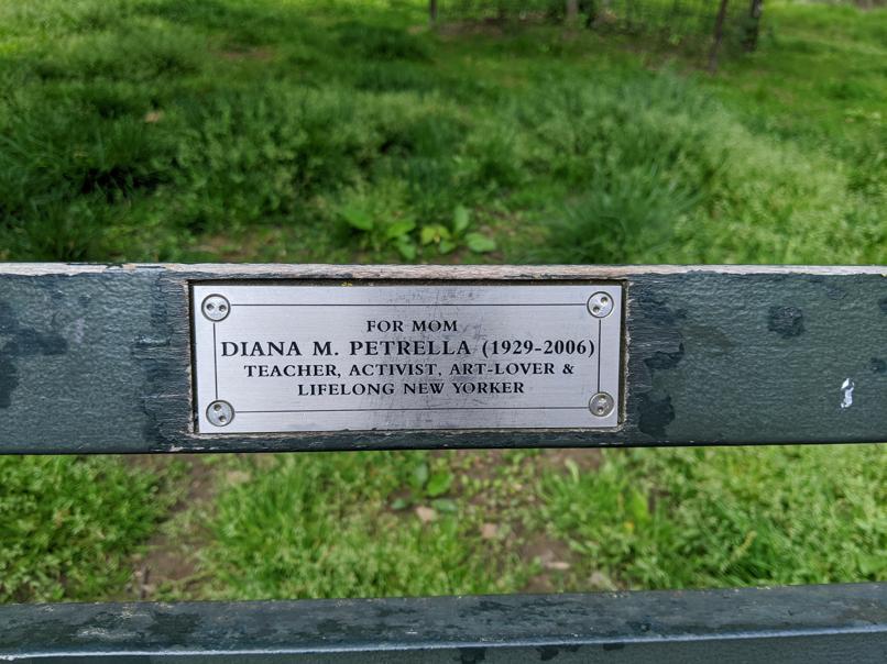 I saw this bench in Central Park