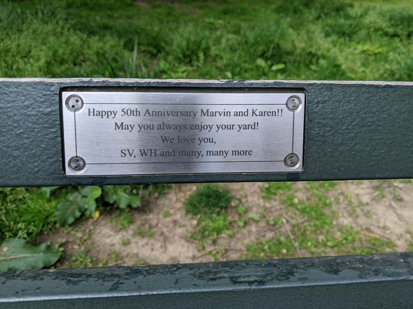 I saw this bench in Central Park