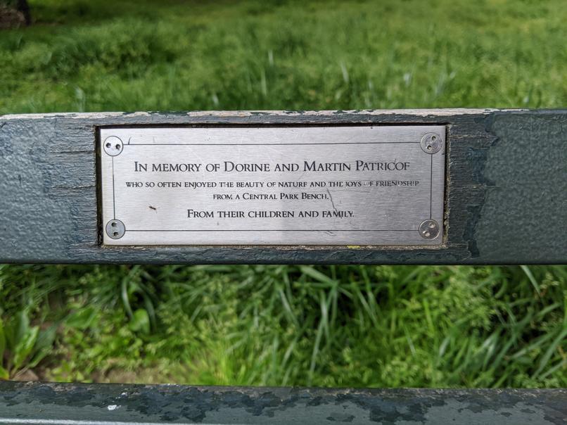 I saw this bench in Central Park