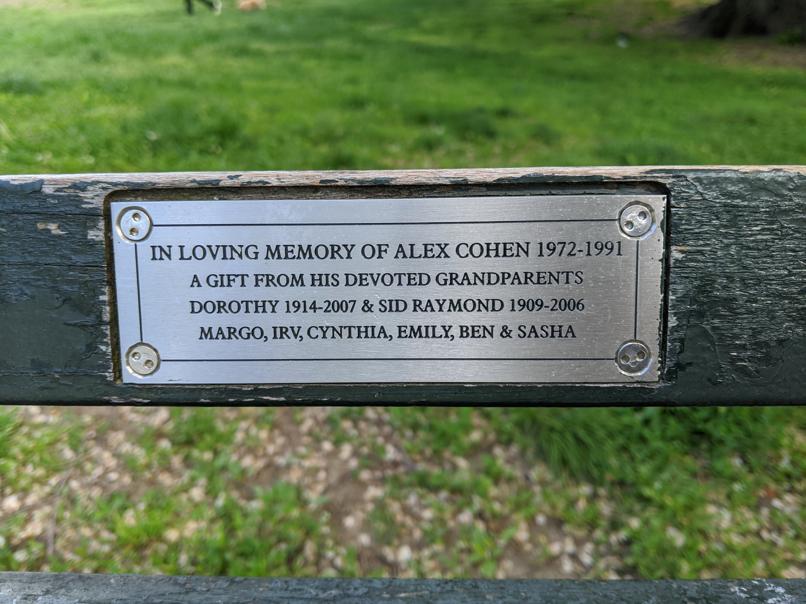 I saw this bench in Central Park