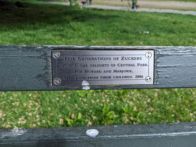 I saw this bench in Central Park