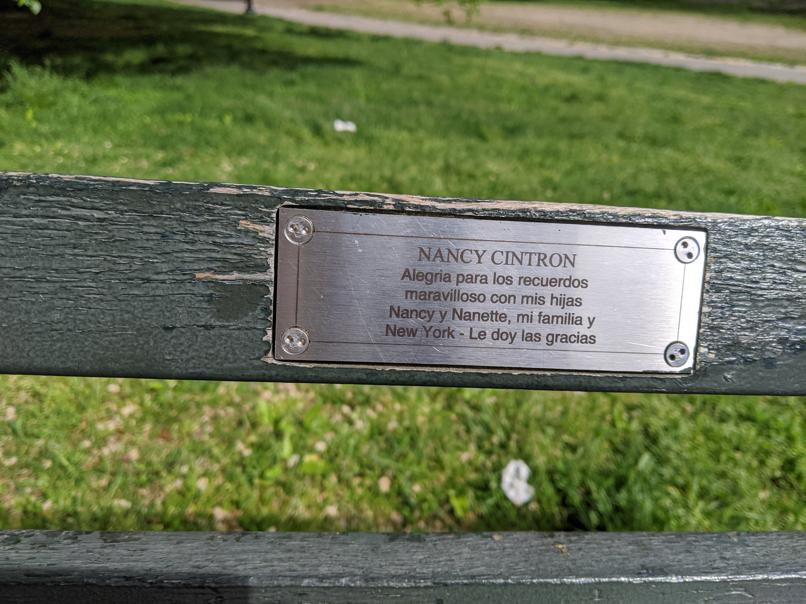 I saw this bench in Central Park