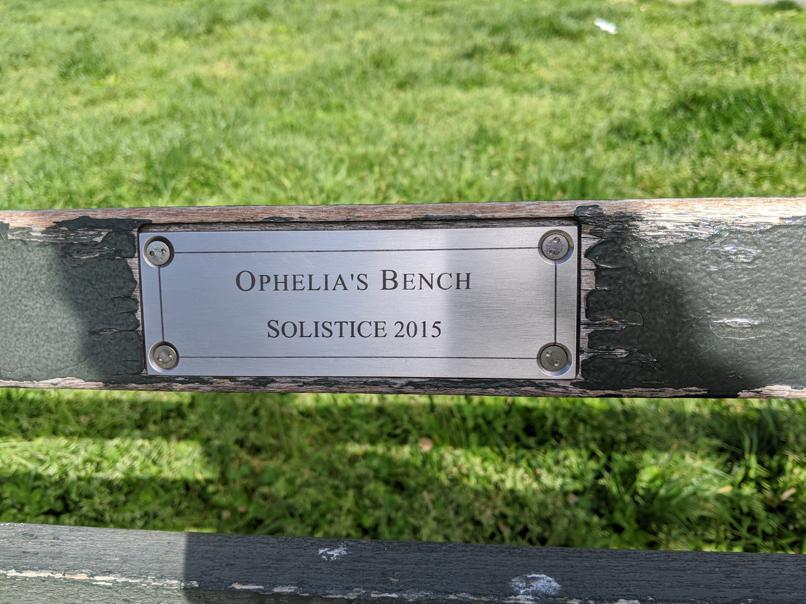 I saw this bench in Central Park