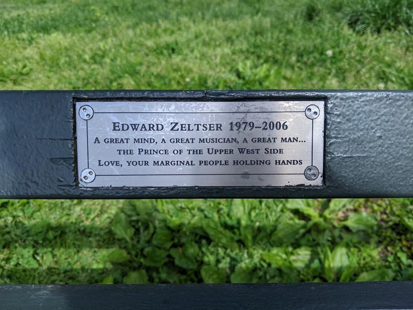 I saw this bench in Central Park