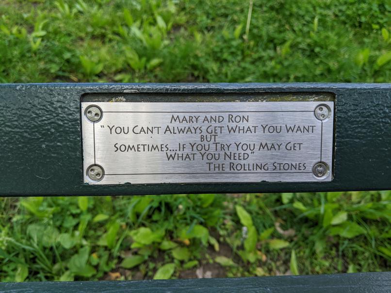 I saw this bench in Central Park