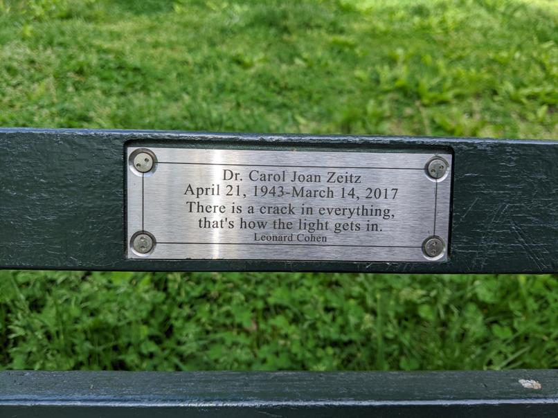 I saw this bench in Central Park