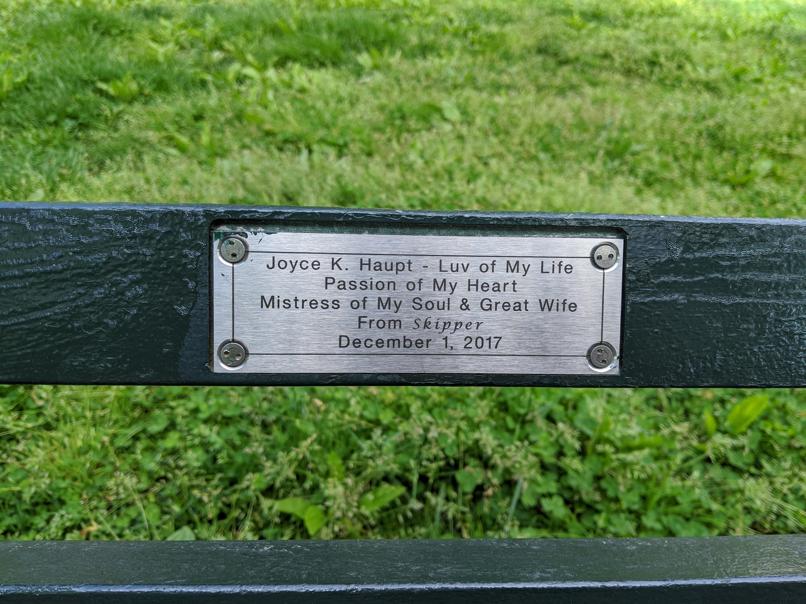 I saw this bench in Central Park