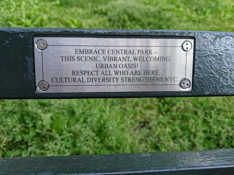 I saw this bench in Central Park