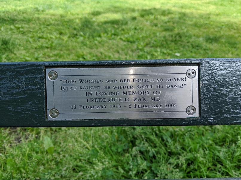 I saw this bench in Central Park