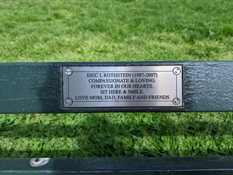 I saw this bench in Central Park