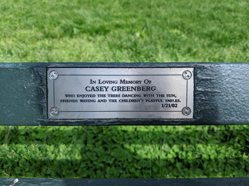 I saw this bench in Central Park