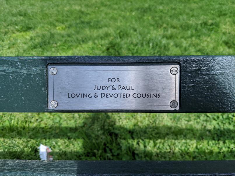 I saw this bench in Central Park