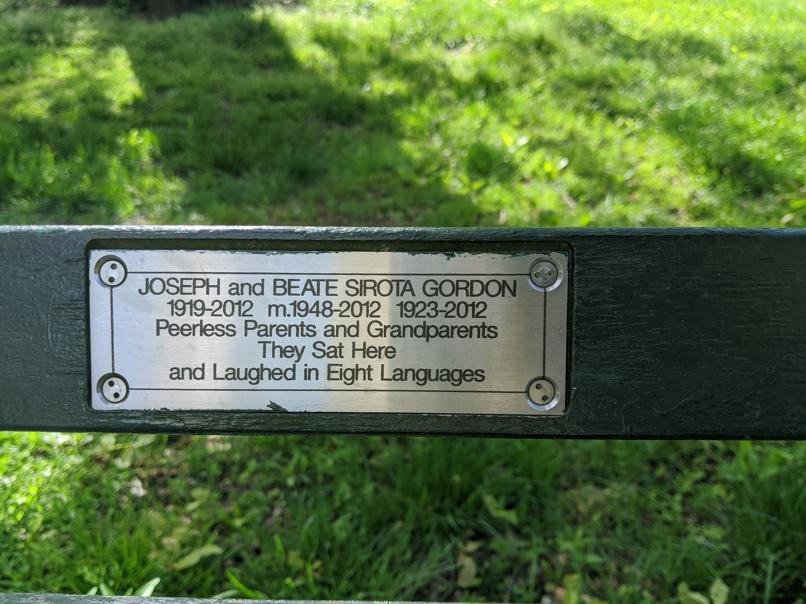 I saw this bench in Central Park