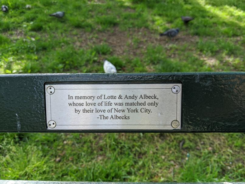 I saw this bench in Central Park