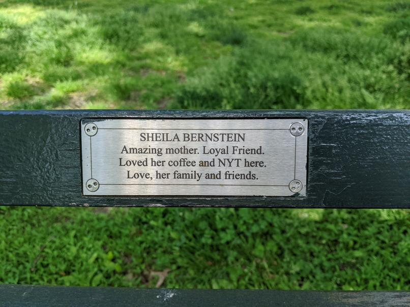 I saw this bench in Central Park