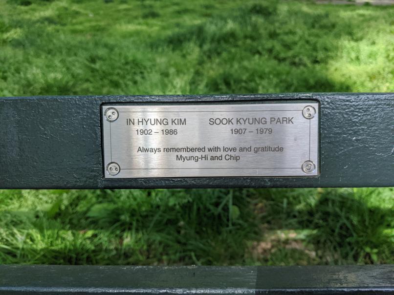 I saw this bench in Central Park