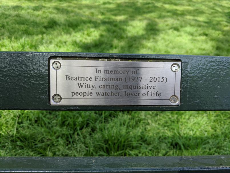 I saw this bench in Central Park