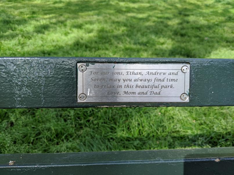 I saw this bench in Central Park