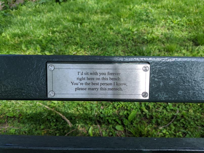 I saw this bench in Central Park