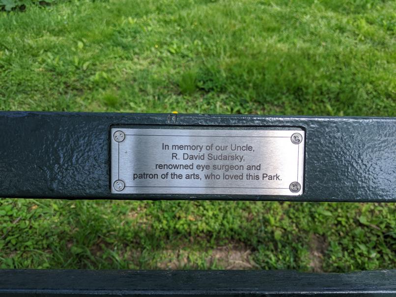 I saw this bench in Central Park