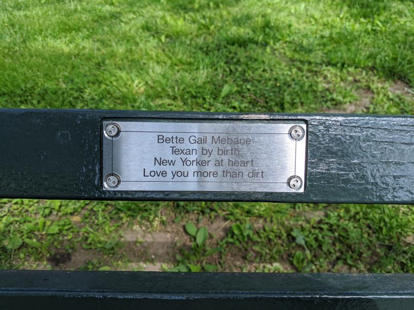 I saw this bench in Central Park