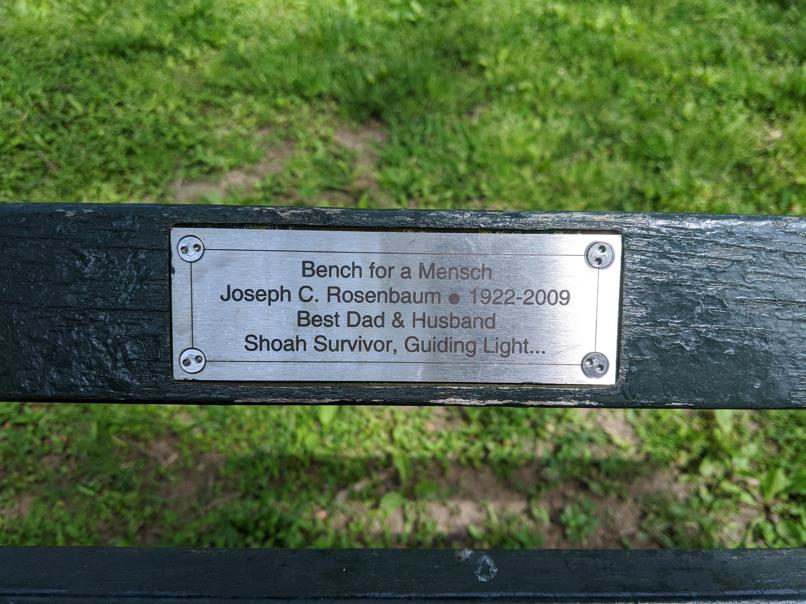 I saw this bench in Central Park