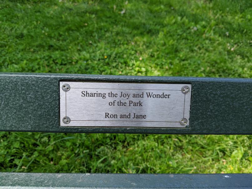 I saw this bench in Central Park