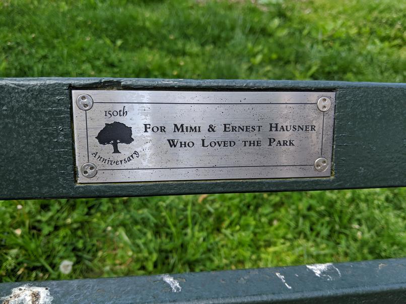 I saw this bench in Central Park