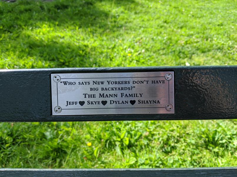 I saw this bench in Central Park