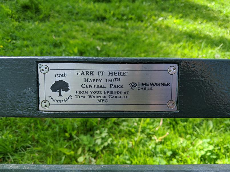 I saw this bench in Central Park