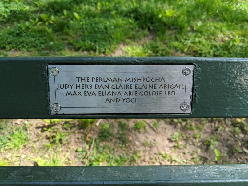 I saw this bench in Central Park