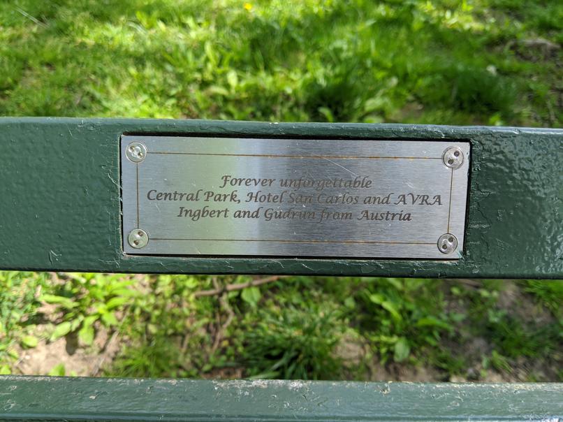 I saw this bench in Central Park