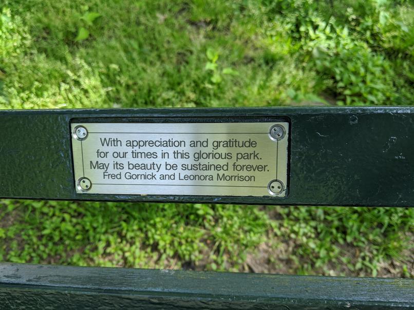 I saw this bench in Central Park