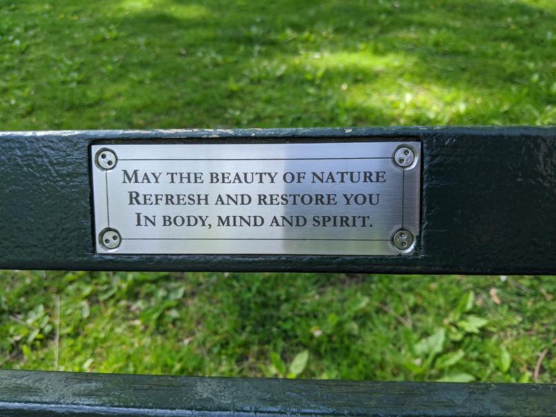 I saw this bench in Central Park