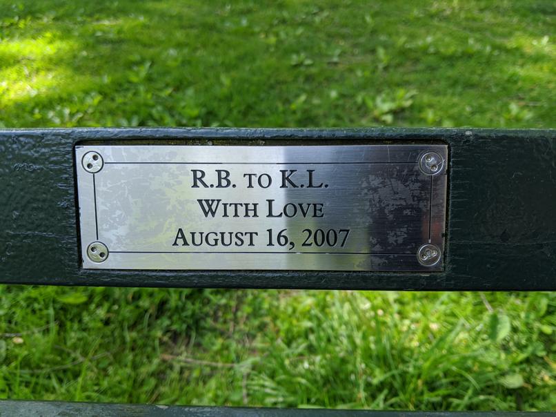 I saw this bench in Central Park