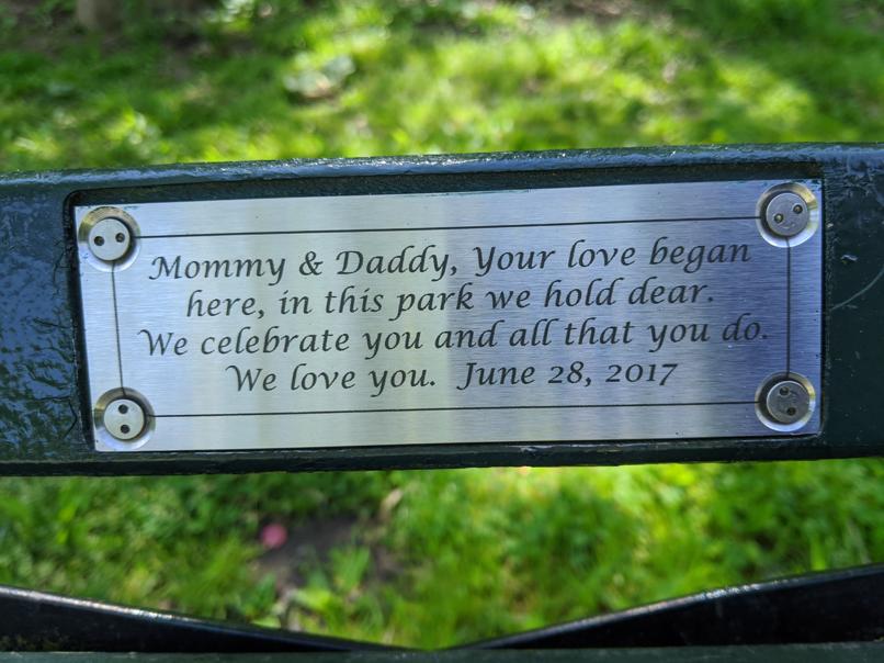 I saw this bench in Central Park