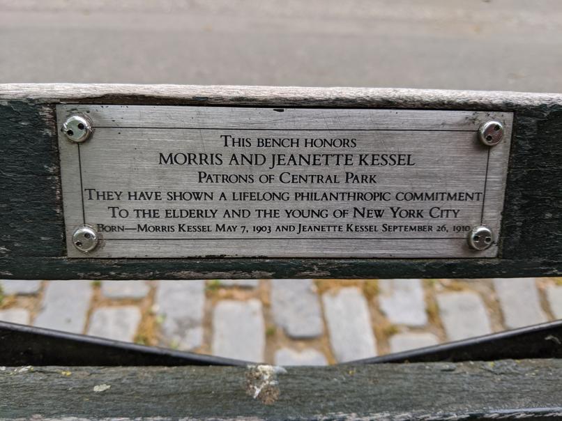 I saw this bench in Central Park