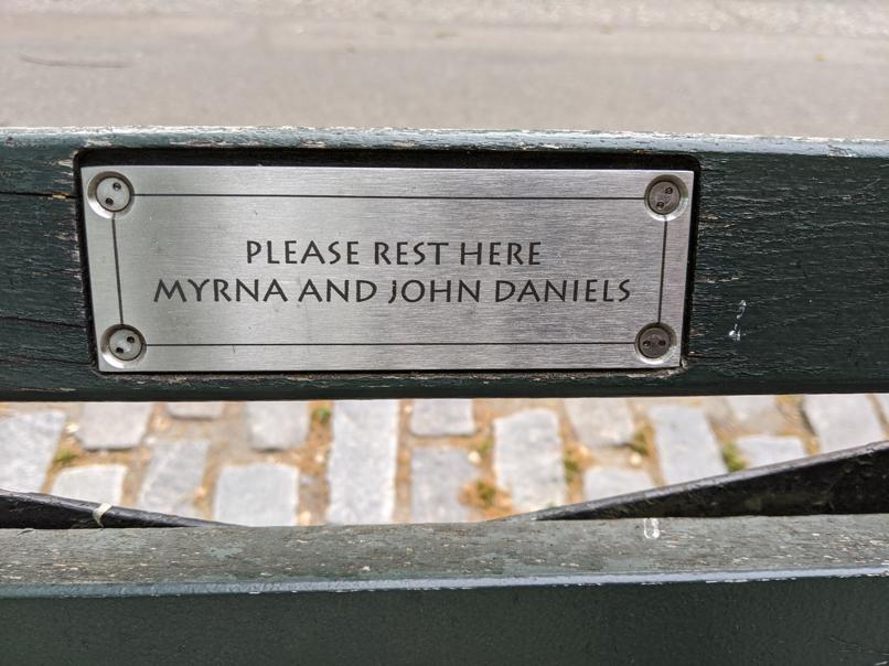 I saw this bench in Central Park