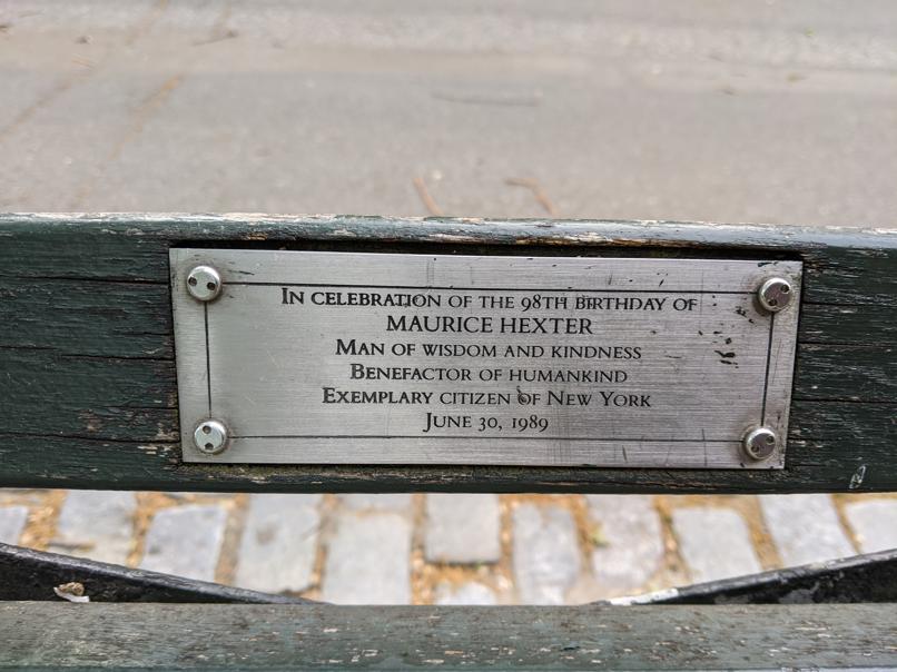 I saw this bench in Central Park