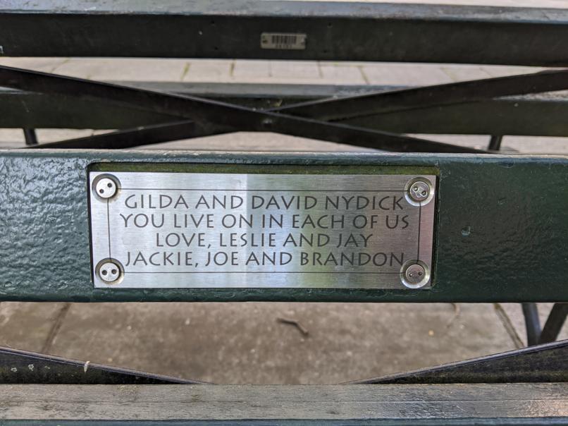 I saw this bench in Central Park