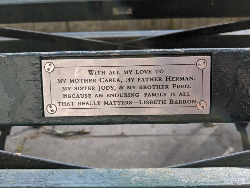 I saw this bench in Central Park