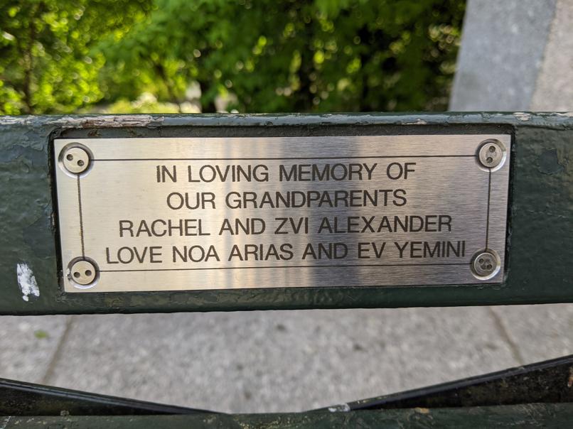 I saw this bench in Central Park