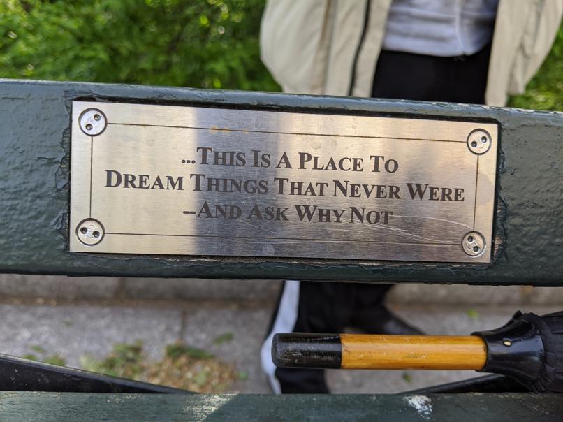 I saw this bench in Central Park