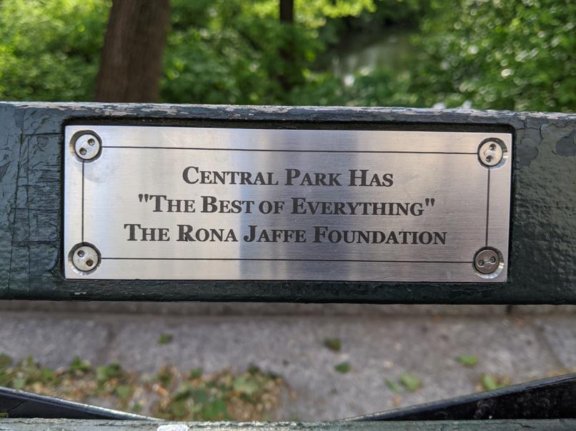 I saw this bench in Central Park