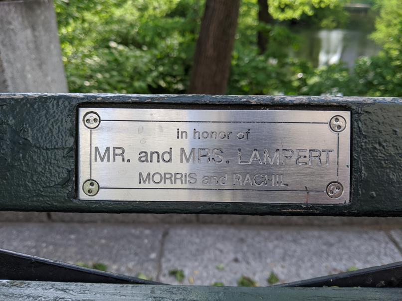 I saw this bench in Central Park