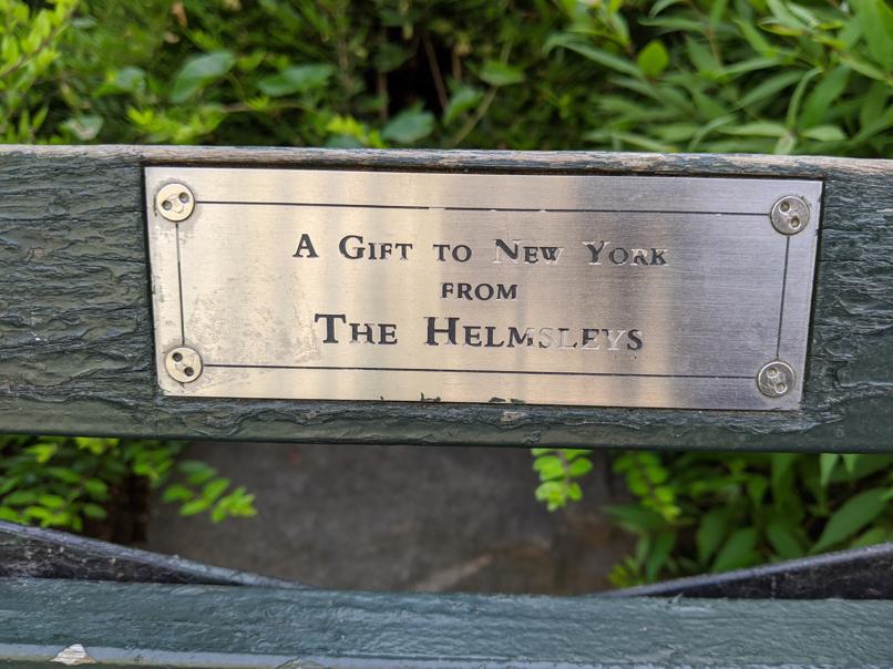 I saw this bench in Central Park