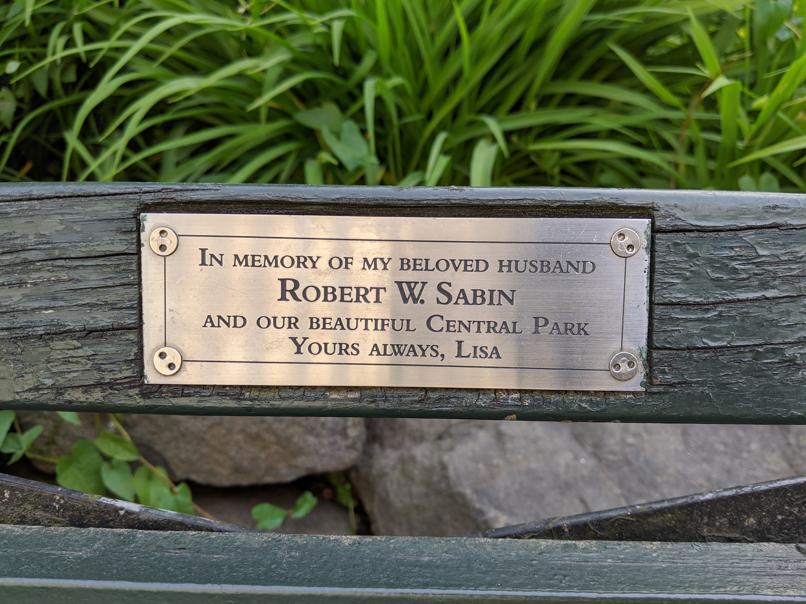 I saw this bench in Central Park