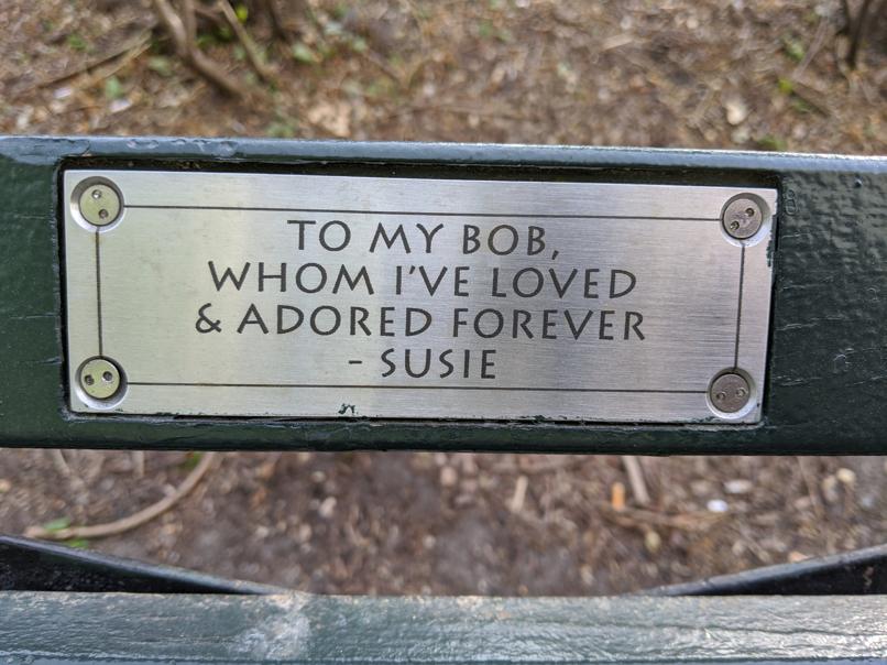 I saw this bench in Central Park