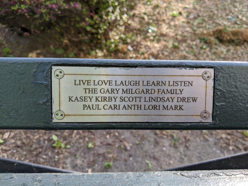 I saw this bench in Central Park