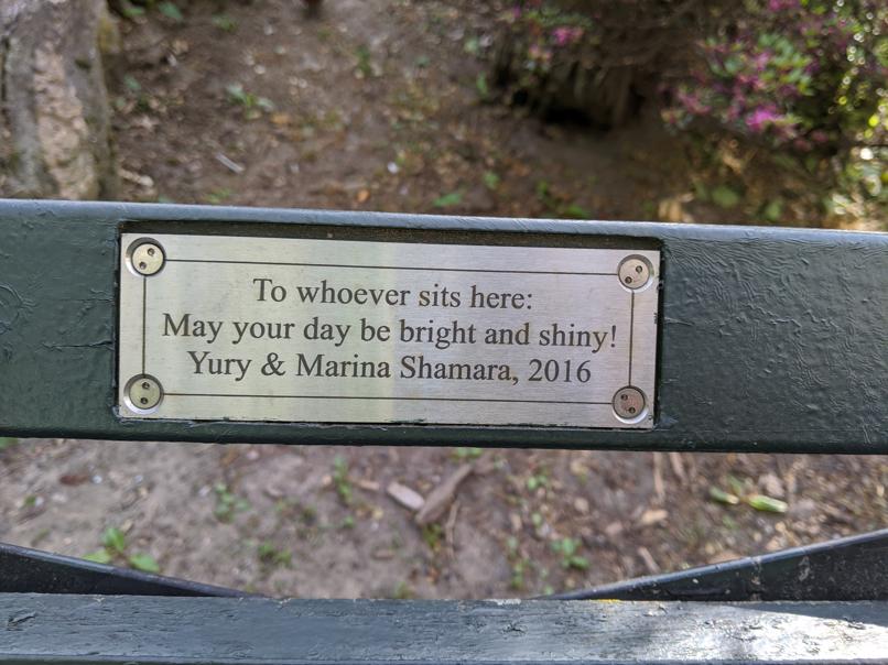 I saw this bench in Central Park